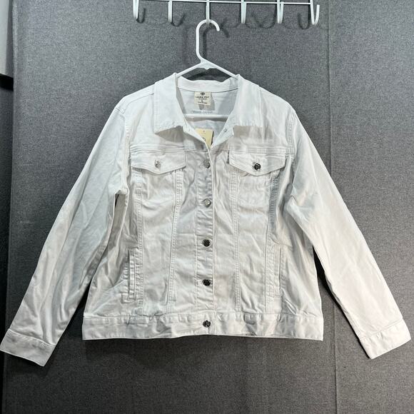 Laurie Felt Jackets & Blazers - Laurie Felt Wave Denim Jacket with Embroidery White Size Large